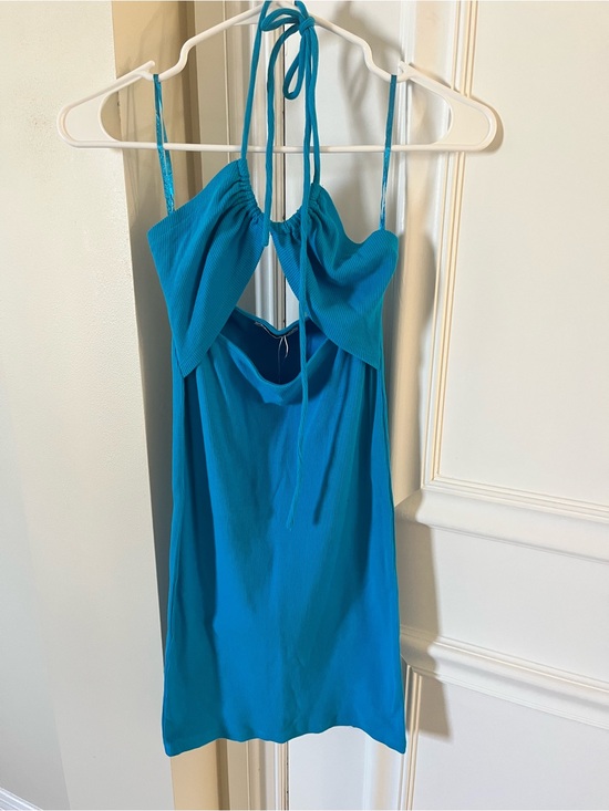 Zara Dresses & Skirts - Zara Teal Blue Halter Camisole Dress